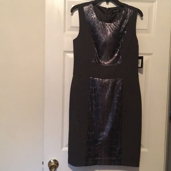 Ellen Tracy Dresses & Skirts - Ellen Tracy Smoke gray and leopard sequins dress